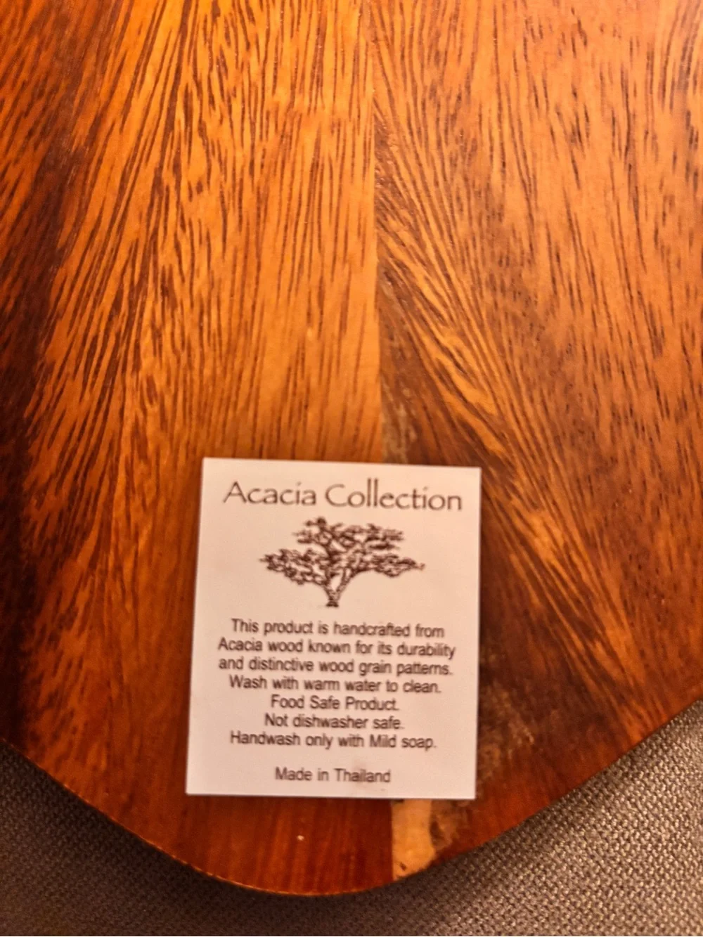 acacia swimwear Heart-Shaped Wooden Serving Board in Natural Brown Tones
